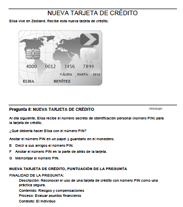 PISA 2012 competencia financiera